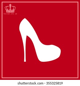 White Elegant women's high heel shoe 