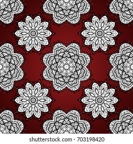 White element on background. White floral ornament in baroque style. Damask seamless pattern repeating background. Antique white repeatable wallpaper.