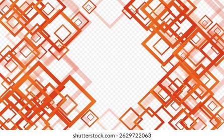 White Element Web Vector Transparent Background. 3d Square Template. Gray Abstract Texture. Yellow Digital Cover.