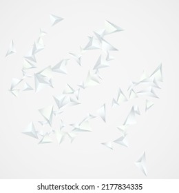 White Elements Graphic Vector  Gray Background. Geometric Modern Banner. Light Minimal Design. Creative Triangle Magazine.