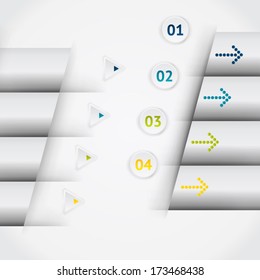 White elements of infographic. Modern vector design template. Arrows elements. Banner elements.