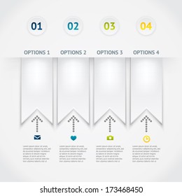 White elements of infographic. Modern vector design template. Arrows elements. Banner elements.