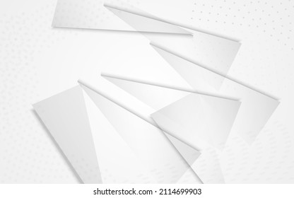 White Elements Modern Vector Gray Background. Graphic Layout. Light Abstract Triangle Certificate. Dynamic Catalog.
