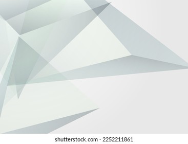 White Elements Technology Vector  Gray Background. Triangle Minimal Catalog. Transparent Creative Layout. Dynamic Geometric Banner.