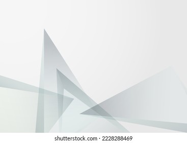 White Elements Trendy Vector  Gray Background. Triangle Creative Brochure. Light Abstract Card. Graphic Shapes Design.