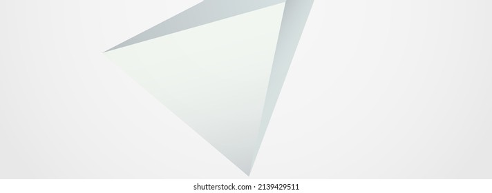 Elementos blancos Vector de moda Fondo Gris Panorámico. Pancarta geométrica moderna. Diseño de tecnología ligera. Presentación de formas minimalistas.