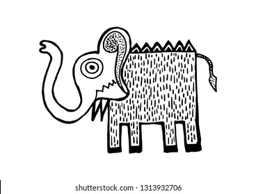 white elephant doodle