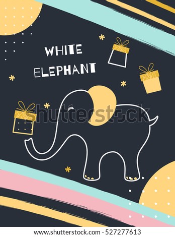 White Elephant Gift Exchange Game Poster. 