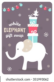 White Elephant Gift Exchange Illustration