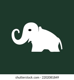White elephant vector animal logo design