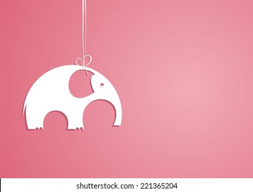  White Elephant. Vector Illustration. 