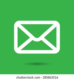 white email button icon on a green background