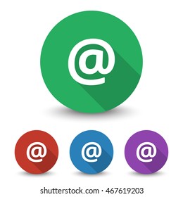 White E-Mail icon in different colors set