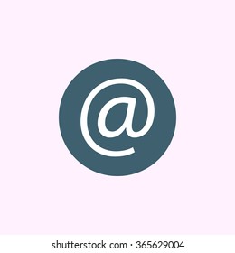 White email icon on blue circle background, modern creative style