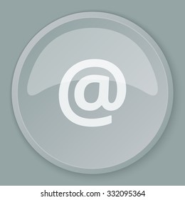 White E-Mail icon on grey web button