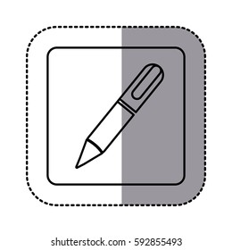 white emblem ballpoint icon, vector illustraction design