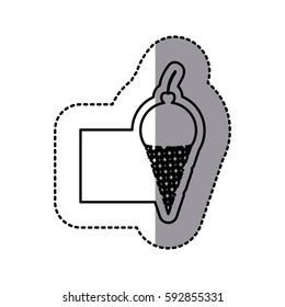 white emblem ice cream icon, vector illustraction design