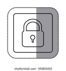 white emblem lock icon, vector illustraction design image