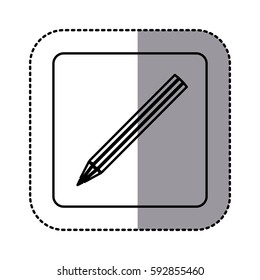 white emblem pencil icon, vector illustraction design image