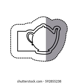white emblem teapot icon, vector illustraction design image