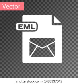 White EML file document. Download eml button icon isolated on transparent background. EML file symbol.  Vector Illustration