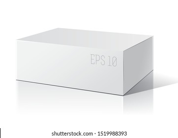 White empty box displays. Display on Isolated white background. Mock-up template ready for design. Product Packing Vector