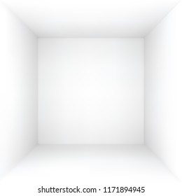 white empty box or room, vector illustration