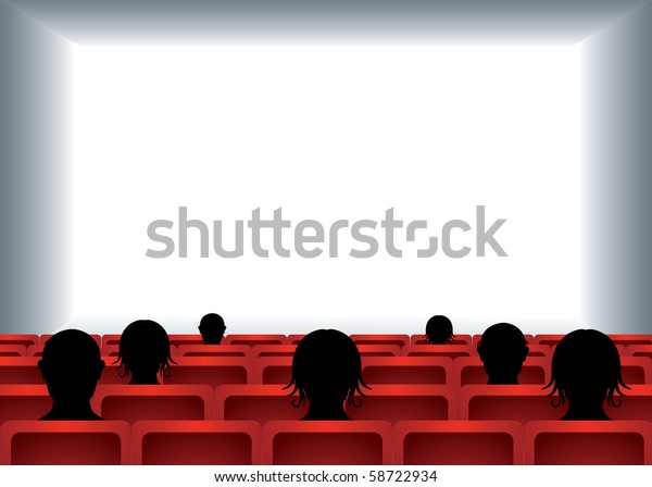 White Empty Cinema Screen People Sitting Stock Vector Royalty Free 58722934 White Empty Cinema Screen People Sitting Stock Vector Royalty Free 58722934