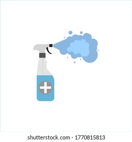 White empty medical disinfectant , antibacterial and viral antiseptic disinfection, , protection against coronavirus epidemics
Vector illustration