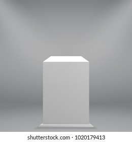 White Empty Museum Pedestal Or Podium