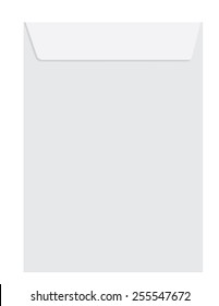 White Empty  Paper Closed Envelope Template Vector Icon Isolated On White