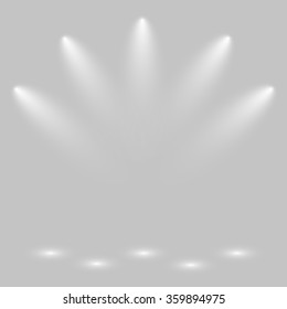 White Empty Photo Studio Background With Spotlight. Vector Illustration.
