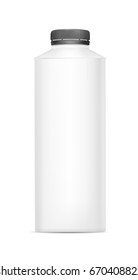 White empty plastic bottle for yogurt. Packaging for sour cream, sauce and snack.