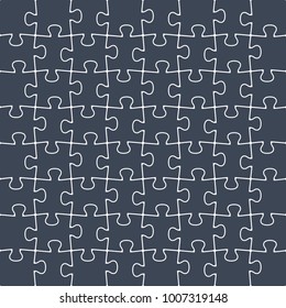 White empty puzzle, vector seamless background or pattern.