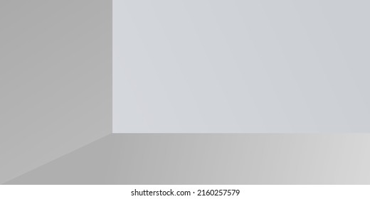 White empty room concept, vector illustration. Perspective floor, celling and walls with corners, minimal blank inside interior.