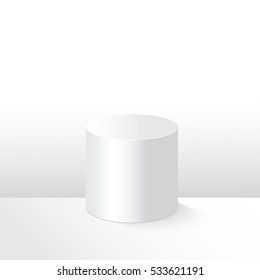 White empty shape one pedestal illustration podium template