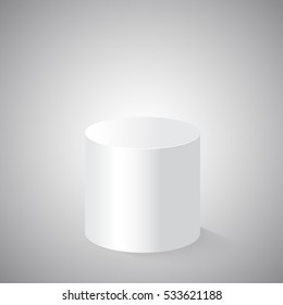 White empty shape pedestal illustration podium template on gray background