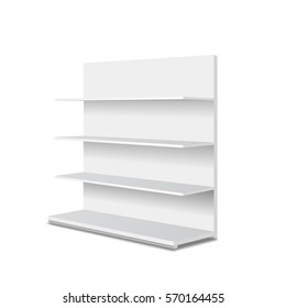 White Empty Showcase Displays Retail Shelves Stock Vector (Royalty Free ...