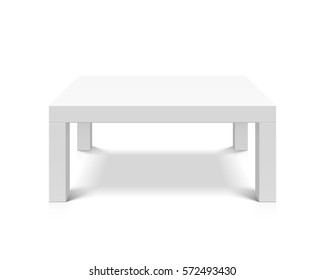 White empty square table vector illustration
