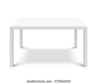 White empty square table vector illustration