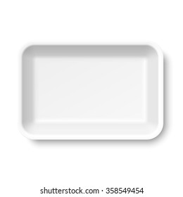 White empty styrofoam food tray vector illustration