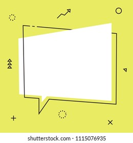 White empty talk blank vector modern speech bubble, communication icon set with arrows, thin line, contour banner, idea design, graphic concept isolated on light green background. Talking comic cloud.