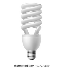 White energy saving lamp.  Illustration on white background.