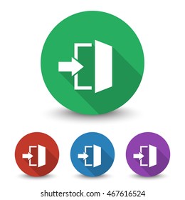 White Enter icon in different colors set