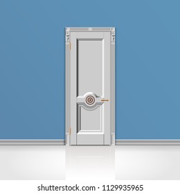 white entrance door