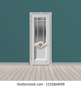 white entrance door