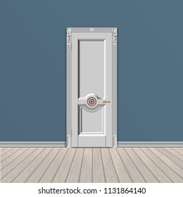 white entrance door