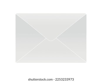 White envelope concept. Letter and white folded paper. Postcard, address and document, message notification. Template, layout and mock up. Cartoon flat vector illustration