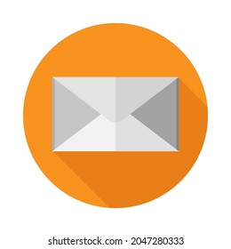 White envelope icon flat design
