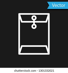 White Envelope icon isolated on black background. Email message letter symbol. Vector Illustration